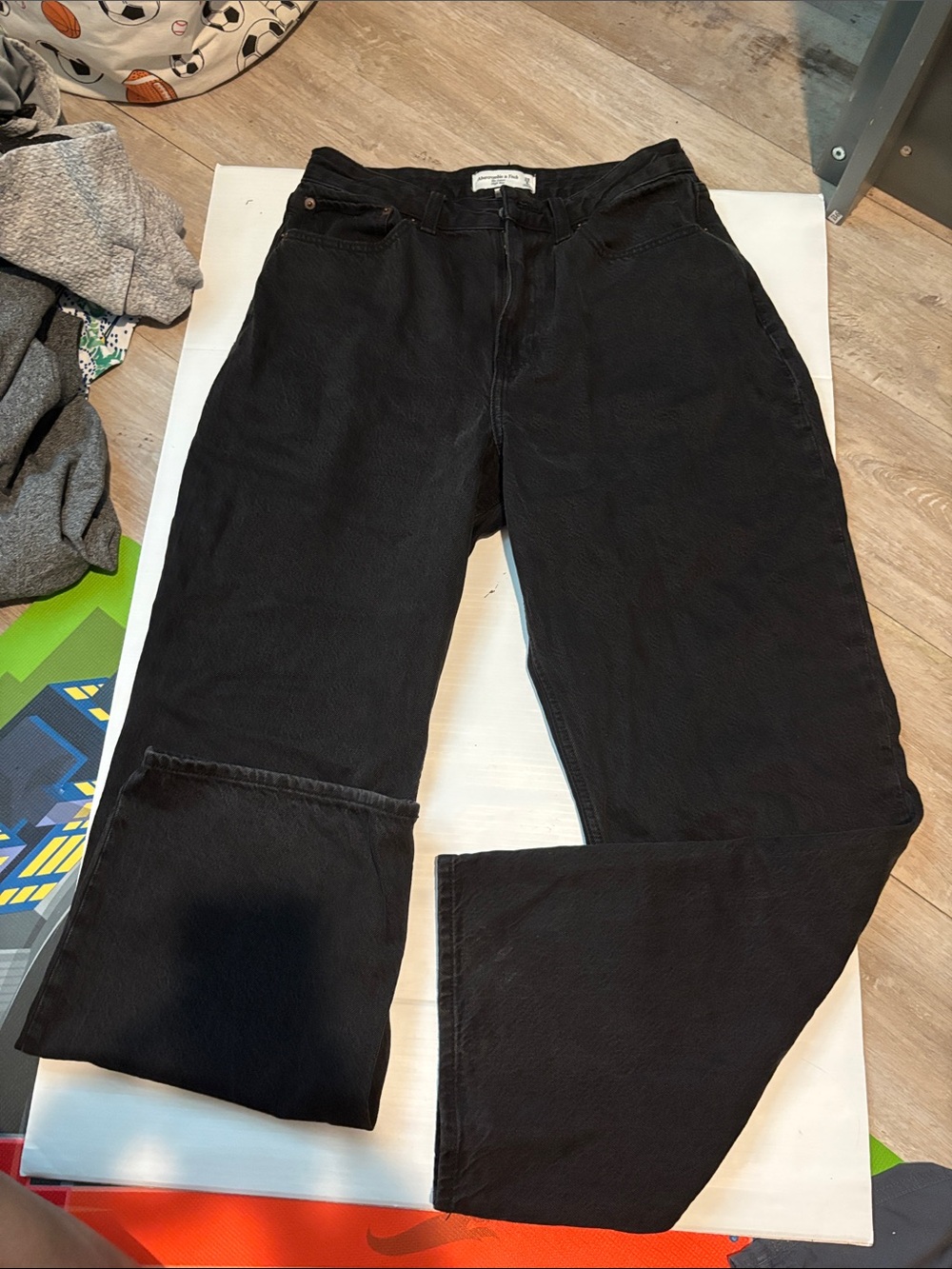 Abercrombie & Fitch Black Straight Leg The loose High Rise Curve Love Jeans